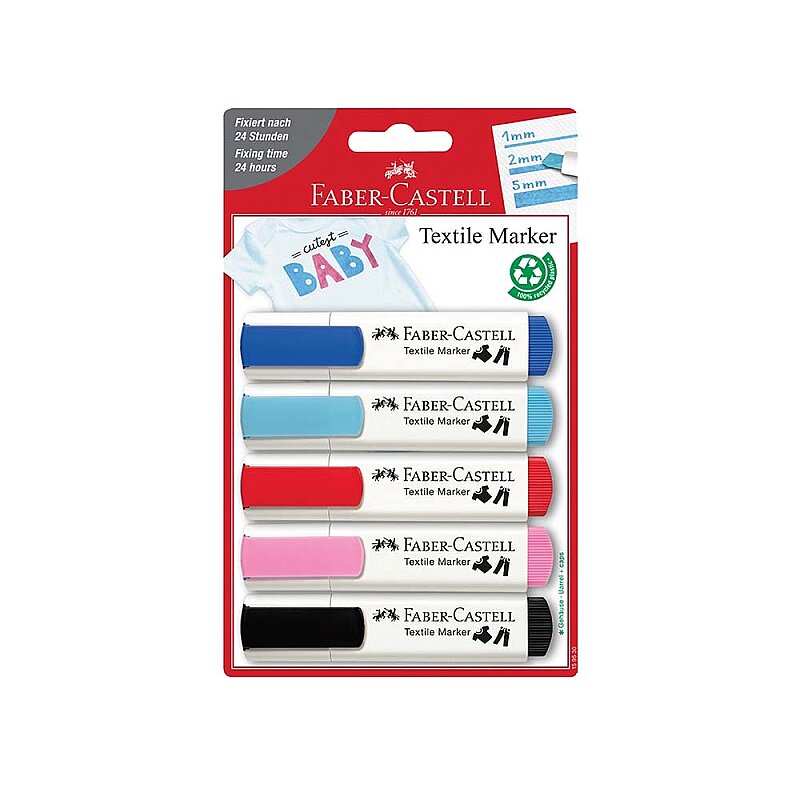 FABER-CASTELL TEKSTİL KALEMİ PASTEL 5 RENK BLİSTER (5040159530)