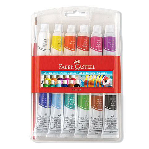 FABER-CASTELL GUAJ BOYA 12 RENK TÜP (5500121011) - 2