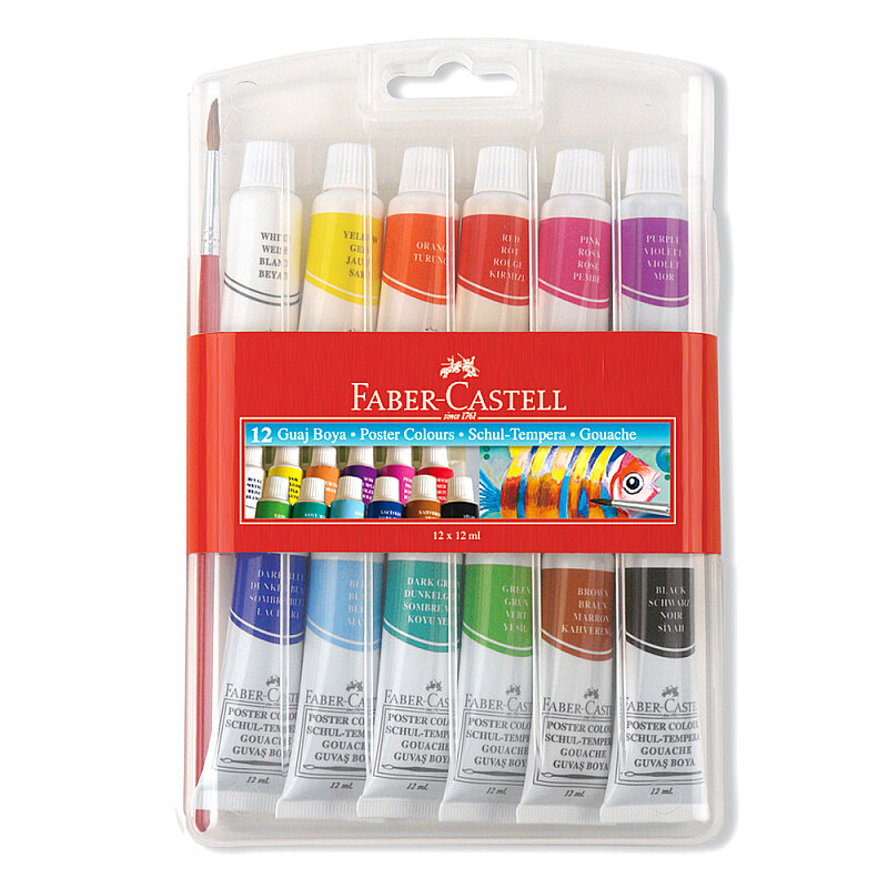 FABER-CASTELL GUAJ BOYA 12 RENK TÜP (5500121011)