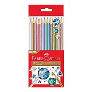FABER-CASTELL ÜÇGEN BOYA KALEMİ METALİK 12 RENK (5171000006) - FABER-CASTELL