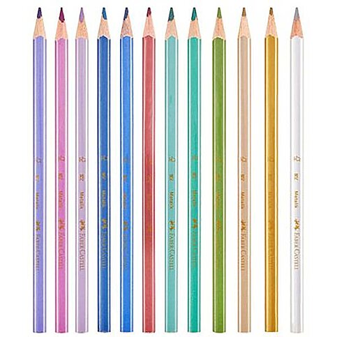 FABER-CASTELL ÜÇGEN BOYA KALEMİ METALİK 12 RENK (5171000006) - 2
