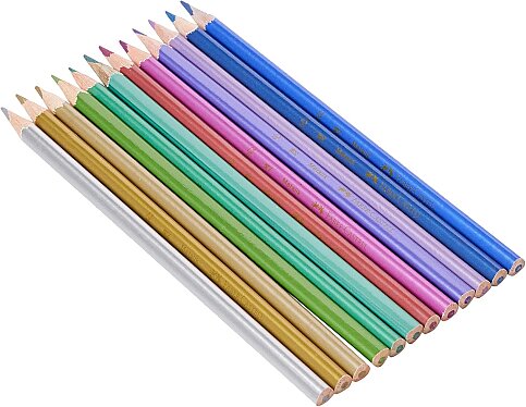 FABER-CASTELL ÜÇGEN BOYA KALEMİ METALİK 12 RENK (5171000006) - 2