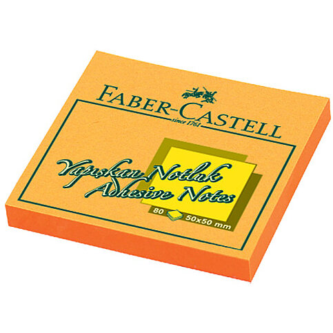 Faber-Castell Yapışkanlı Not Kağıdı 50x50 Fosforlu Turuncu (5089565843) - 1