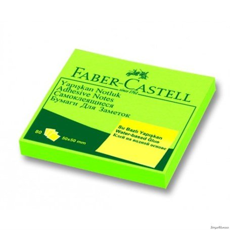 FABER-CASTELL YAPIŞKANLI NOT KAĞIDI 75x75 FOSFORLU YEŞİL (5089565433)