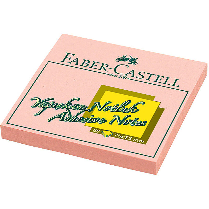 FABER-CASTELL YAPIŞKANLI NOT KAĞIDI 75x75 HARMONY PASTEL PEMBE (5089585402)
