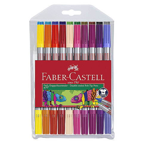 FABER-CASTELL ÇİFT UÇLU KEÇELİ KALEM 20 RENK (5062151119) - 1