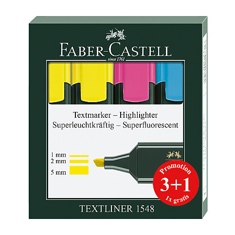 FABER-CASTELL FOSFORLU KALEM SETİ 3+1 RENK (5030254831) - 1