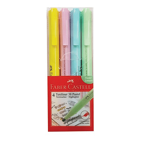 FABER-CASTELL FOSFORLU KALEM 38 PASTEL 4 RENK (5030158116) - 1
