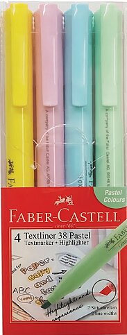 FABER-CASTELL FOSFORLU KALEM 38 PASTEL 4 RENK (5030158116) - 1