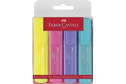 Faber-Castell Fosforlu Kalem Seti 46 Pastel 4 Renk (5038154610) - 3