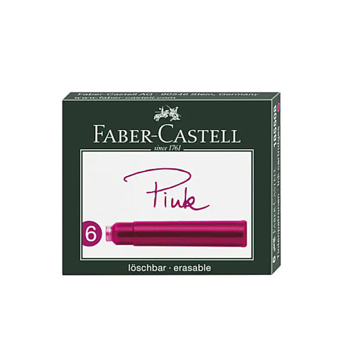 FABER-CASTELL GRİP DOLMA KALEM KARTUŞU PEMBE 6LI (5050185508) - 2