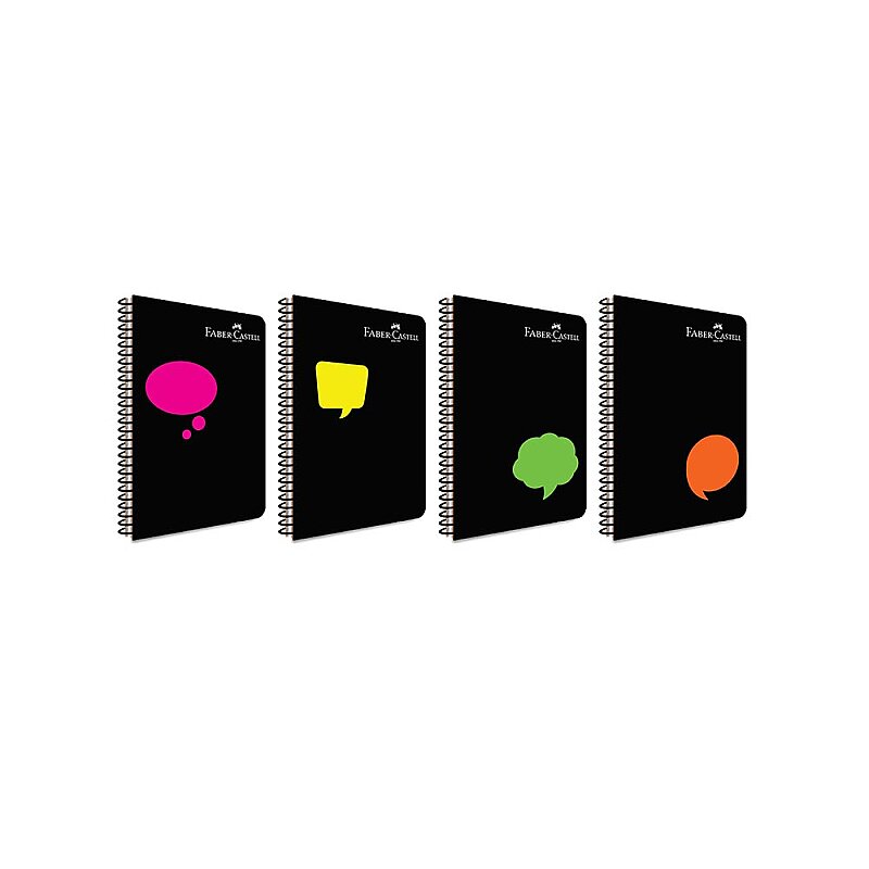 FABER-CASTELL NEON2 SPİRALLİ PLASTİK KAPAK DEFTER A4 ÇİZGİLİ 80 YAPRAK (5075000052)