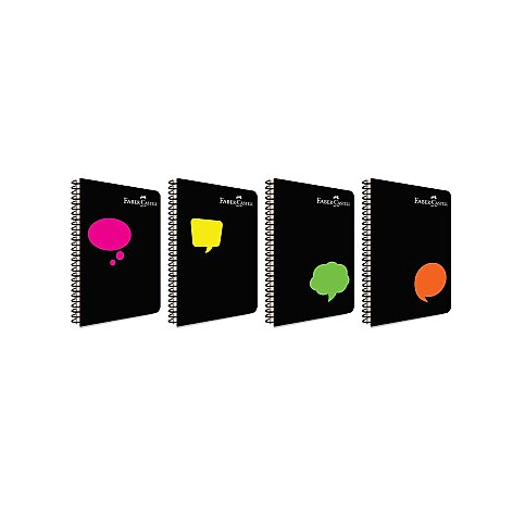 Faber-Castell Neon2 Spiralli Plastik Kapak Defter A4 Çizgili 80 Yaprak (5075000052) - 1