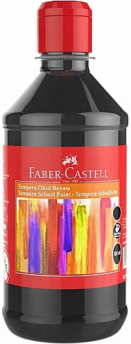 FABER-CASTELL TEMPERA OKUL BOYASI SİYAH 500ml (5170160004) - 1