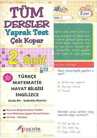 FAKTÖR YAYINLARI 2.SINIF TÜM DERSLER YAPRAK TEST - 1