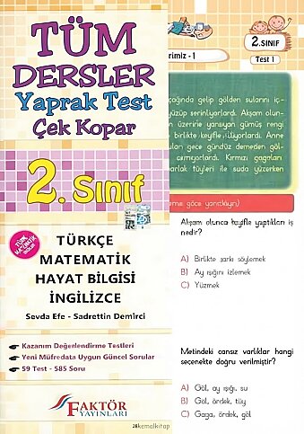 FAKTÖR YAYINLARI 2.SINIF TÜM DERSLER YAPRAK TEST - 1