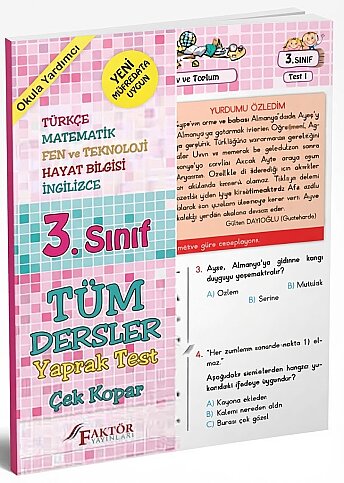 FAKTÖR YAYINLARI 3.SINIF TÜM DERSLER YAPRAK TEST - 1