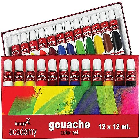 FANART ACADEMY GUAJ BOYA 12 RENKx12ml (F-3500.S12) - 1