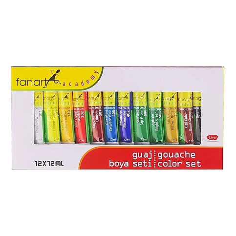 FANART ACADEMY GUAJ BOYA 12 RENKx12ml (F-3500.S12) - 1
