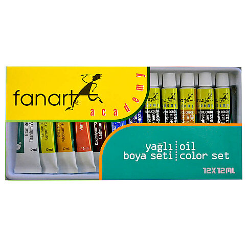 FANART ACADEMY YAĞLI BOYA 12x12ml (F-1000.S12) - 1