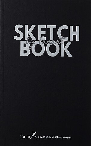 FANART ACADEMY SERT KAPAK SKETCH BOOK A5 96 YAPRAK 80gr SİYAH (F-8692.A5) - 1