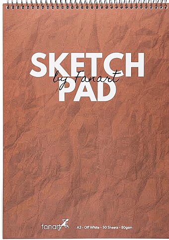 FANART ACADEMY ÜSTTEN SPİRALLİ SKETCH PAD A3 50 YAPRAK 80gr BORDO (F-8682.A3) - 1