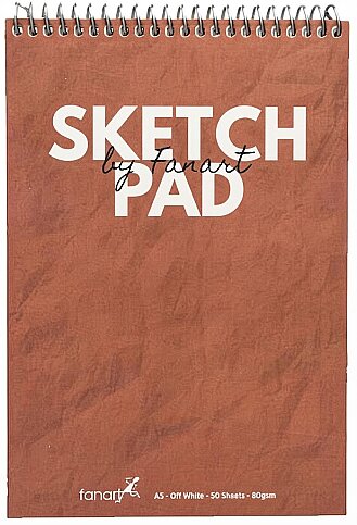 FANART ACADEMY ÜSTTEN SPİRALLİ SKETCH PAD A5 50 YAPRAK 80gr BORDO (F-8682.A5) - 1