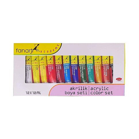 FANART ACADEMY AKRİLİK BOYA 12 RENKx12ml (F-2000.S12) - 1
