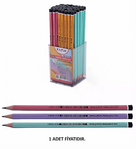 FATİH 12070 PASTEL ÜÇGEN MERCANLI KURŞUN KALEM - 1