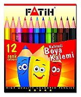FATİH 33012 KURU BOYA YARIM BOY 12 RENK KARTON KUTU - FATİH