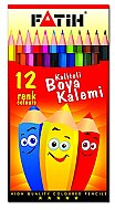 FATİH 33112 KURU BOYA TAM BOY 12 RENK KARTON KUTU - FATİH