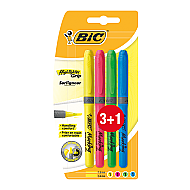 BİC GRİP FOSFORLU KALEM SETİ 4 RENK BLİSTER (824757)(951473) - BİC