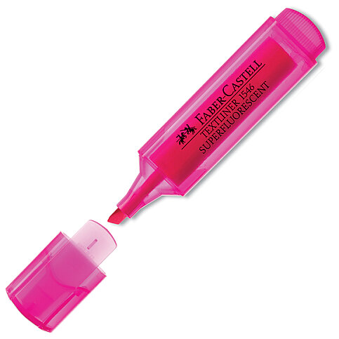 FABER-CASTELL ŞEFFAF GÖVDE FOSFORLU KALEM KIRMIZI (5030154621) - 1