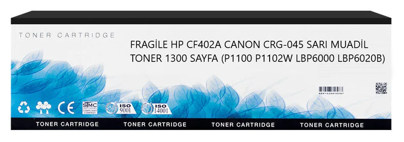 FRAGİLE HP CF402A CANON CRG-045 SARI MUADİL TONER 1300 SAYFA (P1100 P1102W LBP6000 LBP6020B)