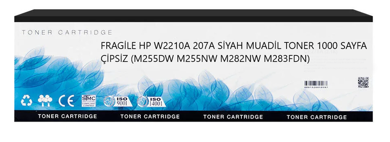 FRAGİLE HP W2210A 207A SİYAH MUADİL TONER 1000 SAYFA ÇİPSİZ (M255DW M255NW M282NW M283FDN)