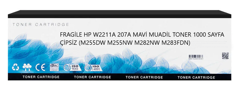 FRAGİLE HP W2211A 207A MAVİ MUADİL TONER 1000 SAYFA ÇİPSİZ (M255DW M255NW M282NW M283FDN)