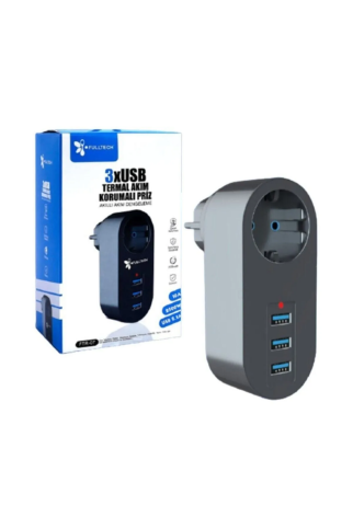 Fulltech Ftr-07 Termal Akım Korumalı 3X Usb Priz - 1