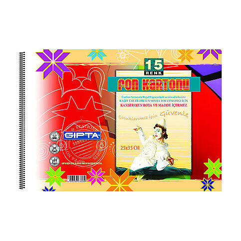 GIPTA 1576 SPİRALLİ FON KARTONU 25x35 15 YAPRAK (1576000-2121) - 1