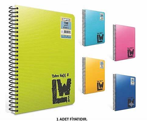 GIPTA 1950 LW EXTRA HAFİF SPİRALLİ DEFTER A4 ÇİZGİLİ 80 YAPRAK (1950000-2011) - 1