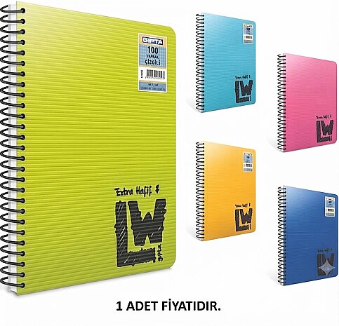 GIPTA 1950 LW EXTRA HAFİF SPİRALLİ DEFTER A4 ÇİZGİLİ 80 YAPRAK (1950000-2011) - 1