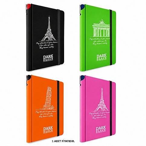 GIPTA 2670 DARK SERT KAPAK SİYAH DEFTER 13x21 DÜZ 64 YAPRAK (2670000-2011) - 2