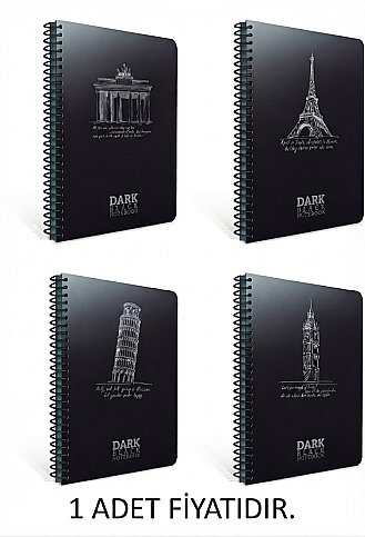 GIPTA 2672 DARK SPİRALLİ SİYAH DEFTER A4 DÜZ 50 YAPRAK (2672000-2011) - 1