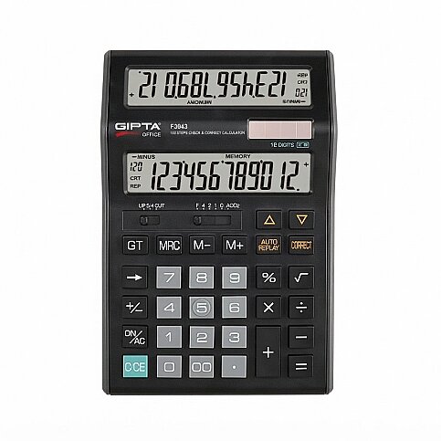 GIPTA F3043 ÇİFT EKRAN MASA ÜSTÜ HESAP MAKİNESİ 12 HANE (F304300-5001) - 1