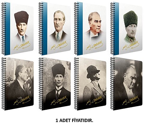 GIPTA 409-AKK ATATÜRK SPİRALLİ GÜNLÜK AJANDA 17x24 SERT (0409AKK-2021) - 1
