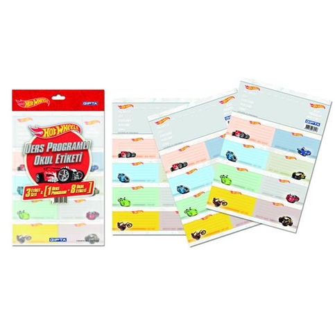 Gıpta 5410 Hot Wheels Ders Programı Okul Etiketi 3lü (5410000-2101) - 1