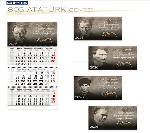 GIPTA A05-BRS BRİSTOL GEMİCİ TAKVİMİ 3 AY ATATÜRK (0A05BRS-2041) - 1