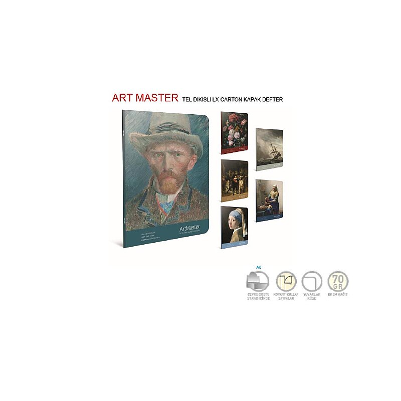 GIPTA 3662 ART MASTER KARTON KAPAK DEFTER 19x26 ÇİZGİLİ 60 YAPRAK (3662000-2011)
