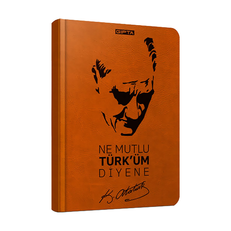 GIPTA ATATÜRK DERİ KAPAK DEFTER 13x21 ÇİZGİLİ 120 YAPRAK (2599)