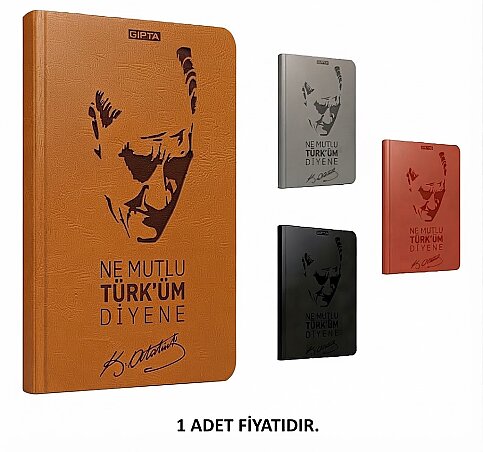 GIPTA 2599 ATATÜRK DERİ KAPAK DEFTER 13x21 ÇİZGİLİ 120 YAPRAK (2599000-2011) - 1