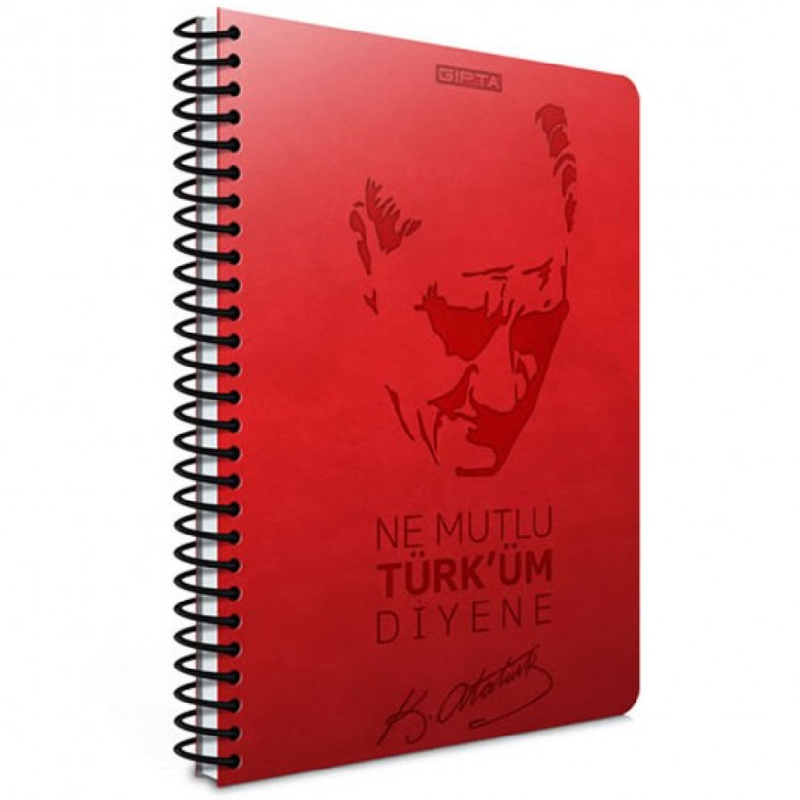 GIPTA ATATÜRK SPİRALLİ DEFTER 17x24 ÇİZGİLİ 120 YAPRAK (1550)